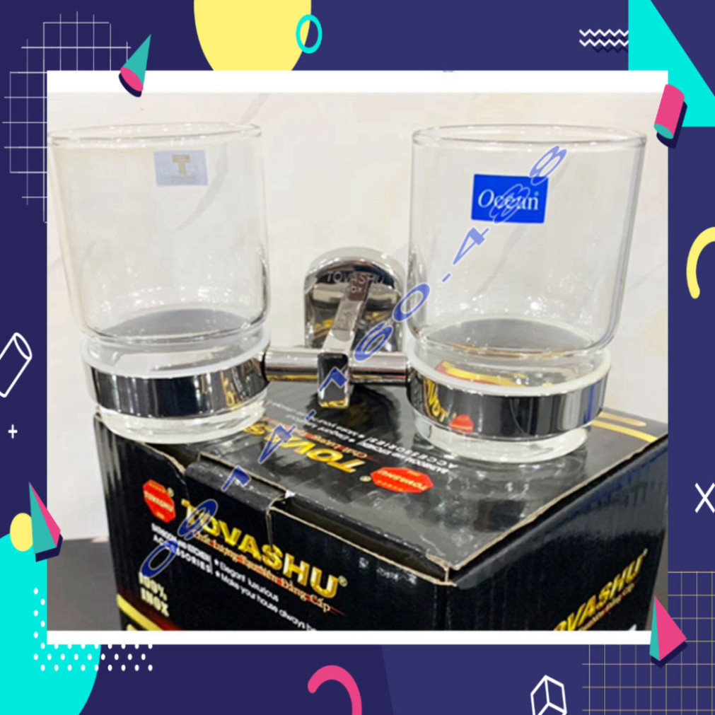 Kệ đựng ly đánh răng Tovashu KAG-304SU175, Kệ Ly đôi Inox cao cấp Inox SUS304 Nhật bản . .