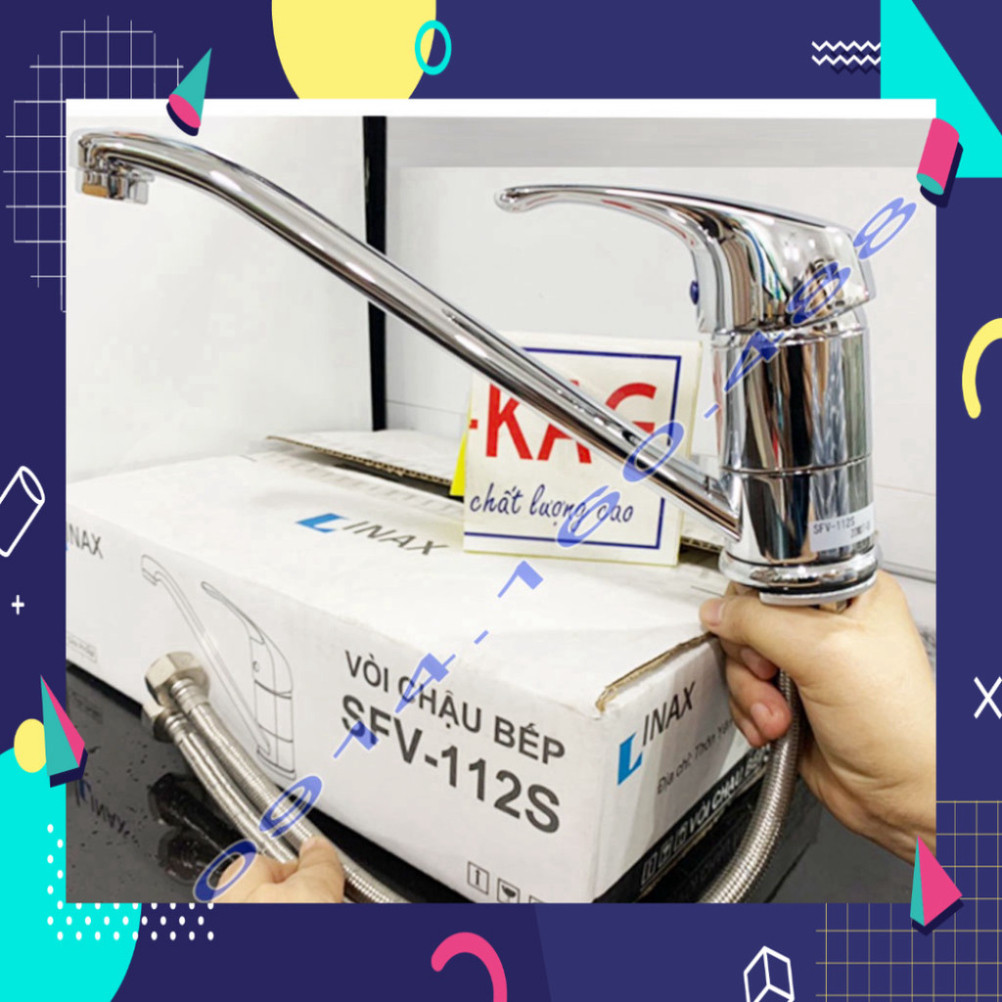 Vòi bếp nóng lạnh LInax chính hãng Nhật Bản SFV-112S, Vòi rửa chén gật gù đóng mở êm ái nước mạnh si
