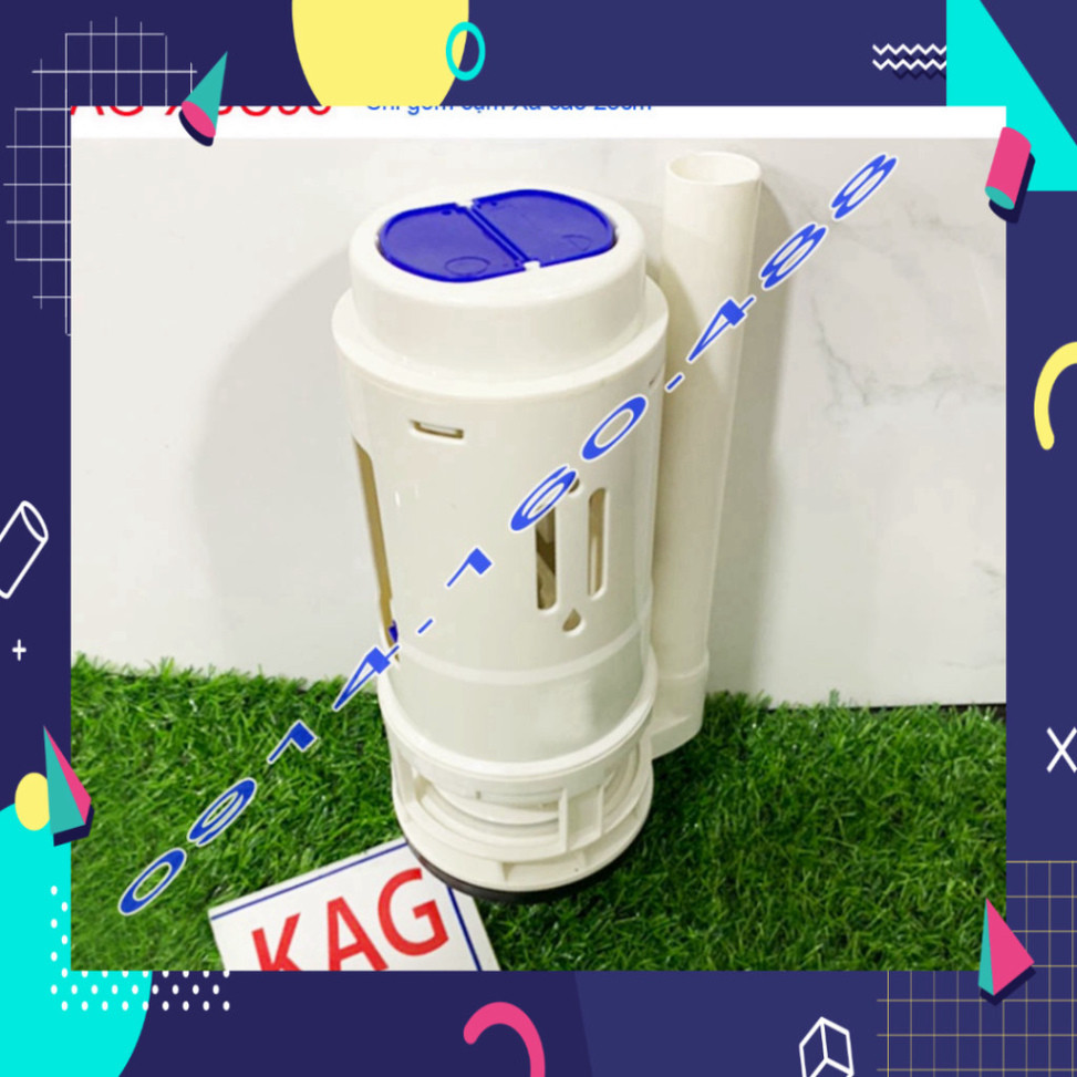Cụm xả bồn cầu KAG-XBC96-cao 23cm cho Cầu Linax C909, xả 2 nhấn cho cầu liền khối Toto C885 lỗ thoát