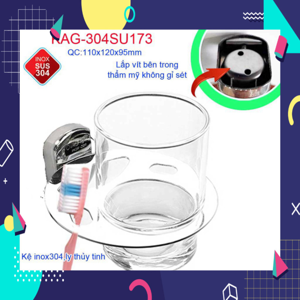 Kệ đựng ly đánh răng Tovashu KAG-304SU173, Kệ Ly đơn Inox cao cấp Inox SUS304 Nhật bản . .