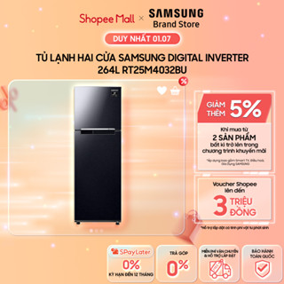 [MIỄN PHÍ VẬN CHUYỂN] Tủ Lạnh Samsung Ngăn Đông Trên với Digital Inverter 264L màu Đen RT25M4032BU/SV