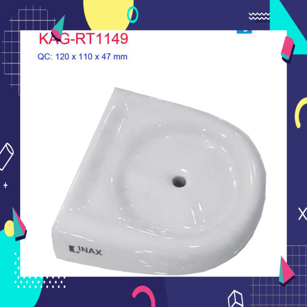 Dĩa đựng ly nhà tắm bằng sứ LInax, kệ sứ  Linax KAG-RT1149 trắng tinh dễ vệ sinh siêu bền tuyệt đẹp 