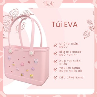 Túi Eva Thời Trang Đi Chơi Đi Biển, Túi Du Lịch Đa Năng Chất Liệu EVA Cao Cấp Full Jibits Charm Sticke Ngẫu Nhiên