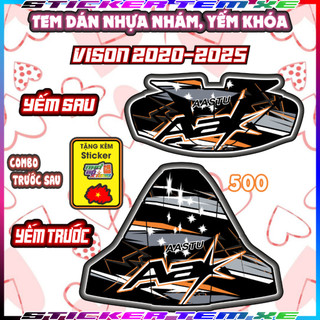 Combo Tem Dán Yếm Nhựa Nhám Vision 2020-2025 Mẫu Aa Dán Trang Trí Decal Nhãn Dán TEM