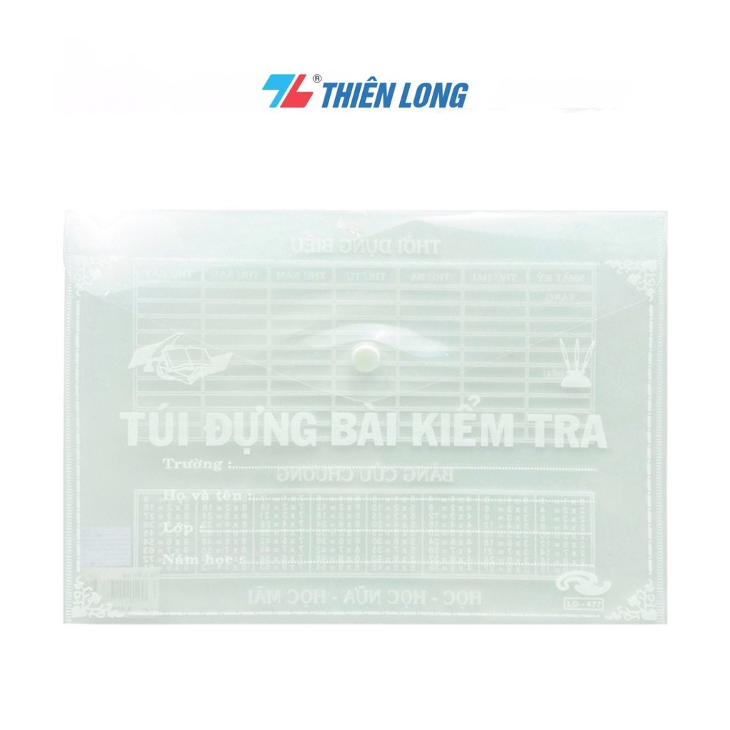 Bìa nút A5 dày Thiên Long VC-A5 | Túi đựng bài kiểm tra loại dày