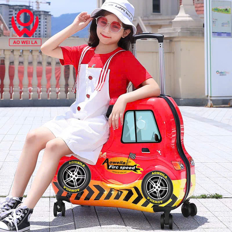 Vali cho bé B.DUCK nhập khẩu chính hãng size 24 ( phiên bản xe hơi đỏ)