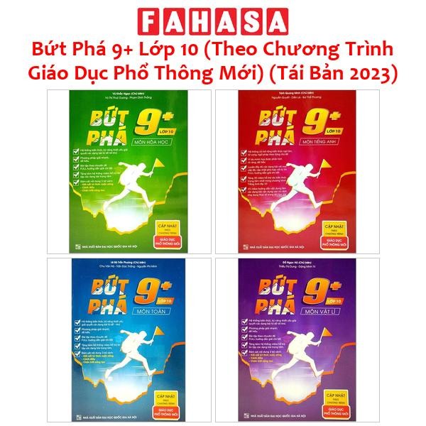 Sách - Bứt Phá 9+ Lớp 10 (Theo Chương Trình GDPT Mới) (Tái Bản 2023) - Toán học, Vật lý, Hóa học, Tiếng anh