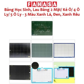 Bảng Học Sinh, Lau Bảng 2 Mặt/ Kẻ Ô/ 4 Ô Ly/ 5 Ô Ly - 3 Màu Xanh Lá, Đen, Xanh Rêu