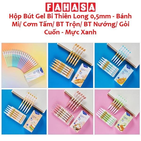 Hộp 20 Bút Gel Buttersmooth Bi Thiên Long 0,5mm - Bánh Mì/ Cơm Tấm/ BT Trộn/ BT Nướng/ Gỏi Cuốn - Mự
