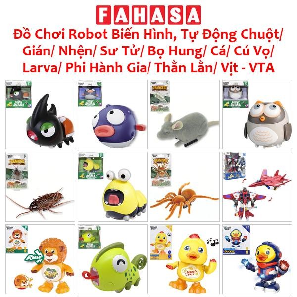 Đồ Chơi Robot Biến Hình, Tự Động Chuột/ Gián/ Nhện/ Sư Tử/ Bọ Hung/ Cá/ Cú Vọ/ Larva/ Phi Hành Gia/ 