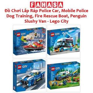 Đồ Chơi Lắp Ráp Police Car, Mobile Police Dog Training, Fire Rescue Boat, Penguin Slushy Van - Lego City