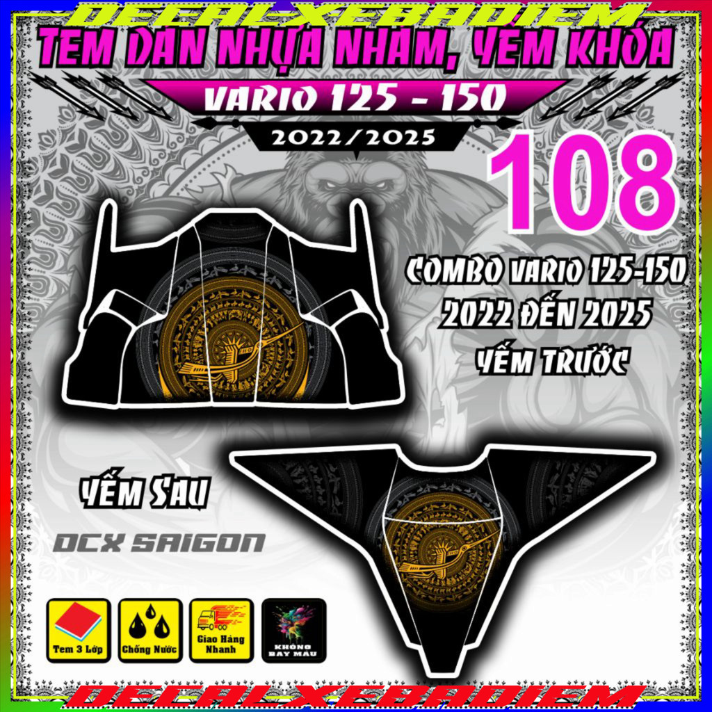 Tem Nhựa Nhám Dán VARIO 125 đời 2023-2025 dán mủ nhám _nhãn dán _ tem xe _vario 125 sticker