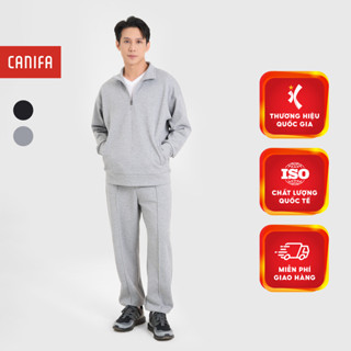 Bộ quần áo nỉ nam CANIFA cổ lửng kéo khóa 8ST24W001