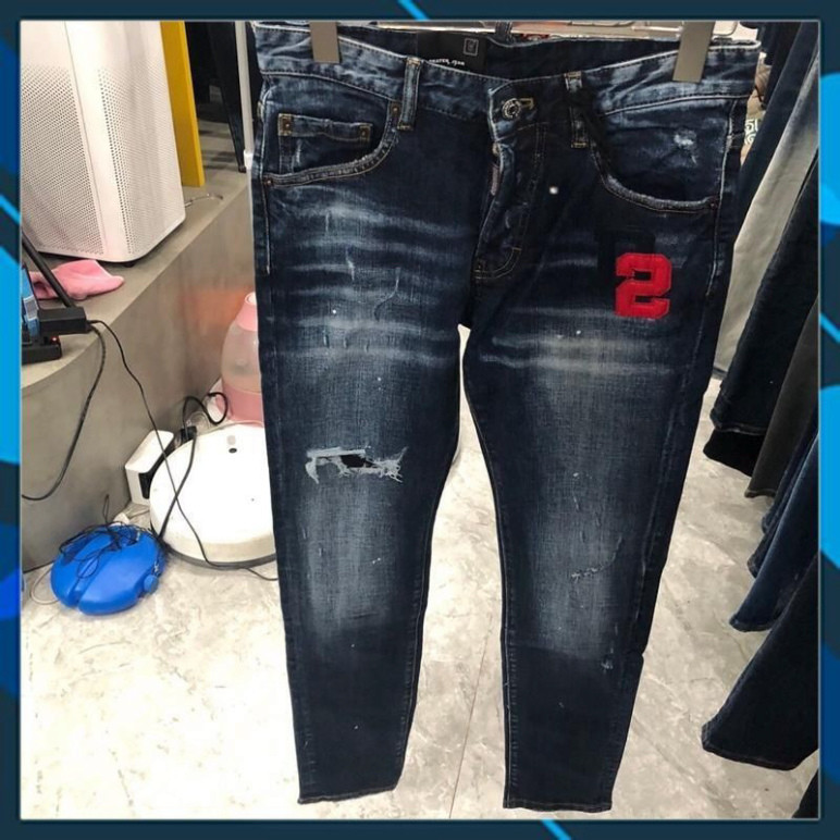 Quần jeans nam DS màu xanh lá D2, thiết kế logo sang trọng, hàng nhập khẩu từ Quảng Châu.