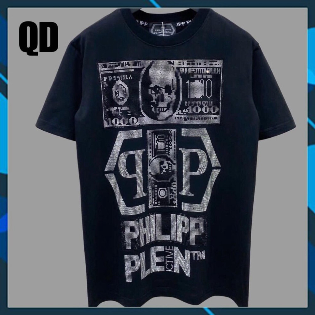 Áo phông nam Phillip Plein phong cách đô la 2 màu trắng và vàng chất lượng từ Quảng Đông