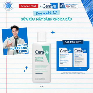 Sữa rửa mặt giúp làm sạch sâu dành cho da dầu  Cerave Foaming Facial Cleanser 88ml