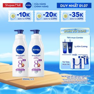Bộ 2 Sữa Dưỡng Thể NIVEA Sáng Da Ban Đêm (350 ml) từ 8 Super Foods – 98412
