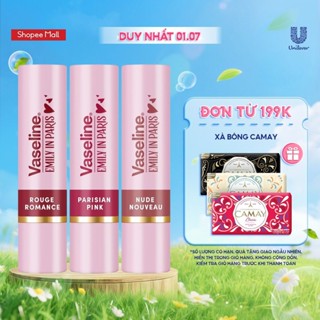 [New] Son màu dưỡng môi Vaseline Emily In Paris 3g (Parisian Pink / Rouge Romance/ Nude Nouveau)