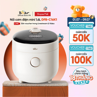 Nồi cơm điện MINI 0.5L (2 người ăn) (dung tích tổng 1.6L) Bear DFB-C16K1 - Hàng Chính Hãng