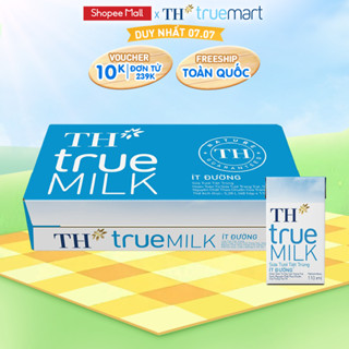 Thùng 48 hộp sữa tươi tiệt trùng TH true MILK ít đường 110 ml (110 ml x 48)