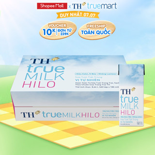 Thùng 48 hộp sữa tươi tiệt trùng TH true MILK HILO vị tự nhiên 180 ml (180 ml x 48)