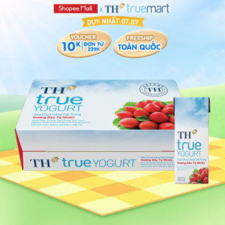 Thùng Sữa Chua Uống Tiệt Trùng Hương Dâu TH True Yogurt milk 180ml (48 Hộp)