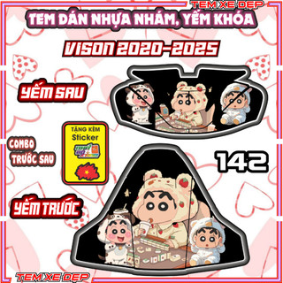 Combo Tem dán Yếm Khóa Nhựa Nhám Vision 2020-2025 Dán Trang Trí Decal Nhán Dán Shin nhãn