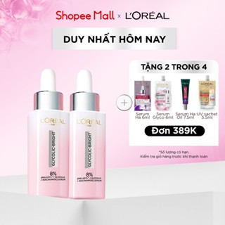 Bộ 2 Serum Glycolic Melasyl 8% [Melasyl+Glycolic+Niacinamide] dưỡng sáng da, mờ thâm mụn & nám Loreal Paris (30ml x2)