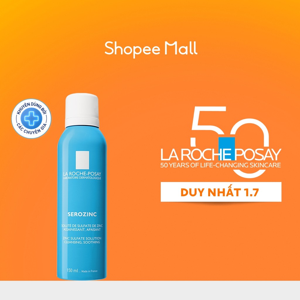 Xịt khoáng giúp làm sạch & làm dịu cho da dầu mụn La Roche Posay Serozinc 150ML