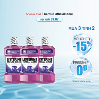 [MUA 3 TÍNH TIỀN 2] Combo 3 Chai Nước súc miệng Listerine Total Care 750ml/ chai