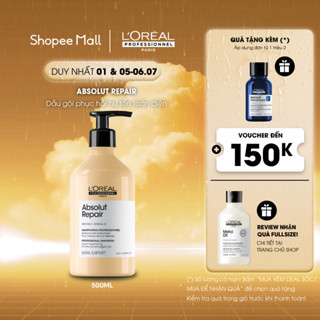 Dầu gội dưỡng tóc mềm mượt & phục hồi hư tổn toàn diện chuyên nghiệp Absolut Repair 500ml - Dành cho tóc khô xơ, hư