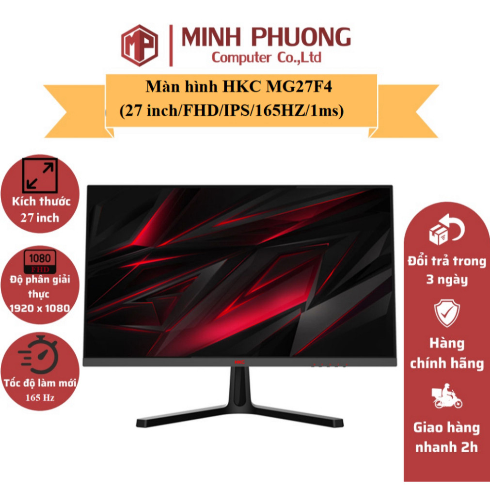 Màn Hình Phẳng Gaming HKC MG27F4 Fast IPS 165Hz 27inch - Hàng chính hãng - Bảo hành 24 tháng