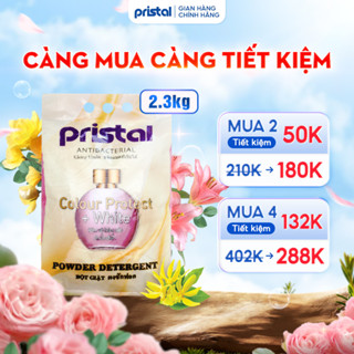  Bột giặt bảo vệ màu Pristal 2.3kg - Giữ màu bảo vệ vải ít bọt dùng cho máy giặt cửa trước và tay 