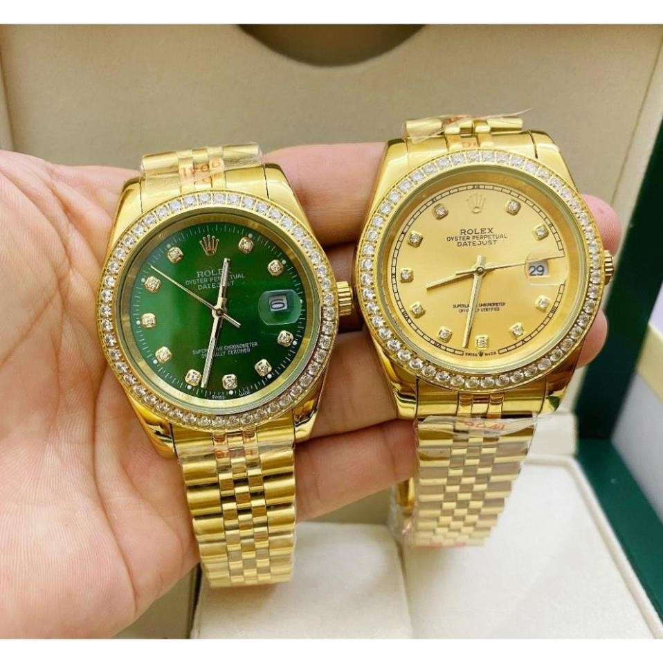 fullbox hãng - đồng hồ nam Rolex Datejust 41mm máy cơ nhật bản, viền đá cz - dây thép không gỉ