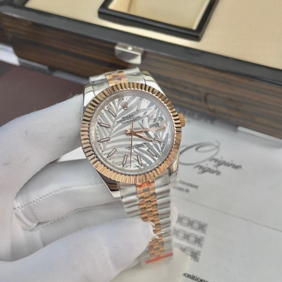 fullbox hãng - đồng hồ nam Rolex Datejust 41mm máy cơ nhật bản, viền khía - dây thép không gỉ