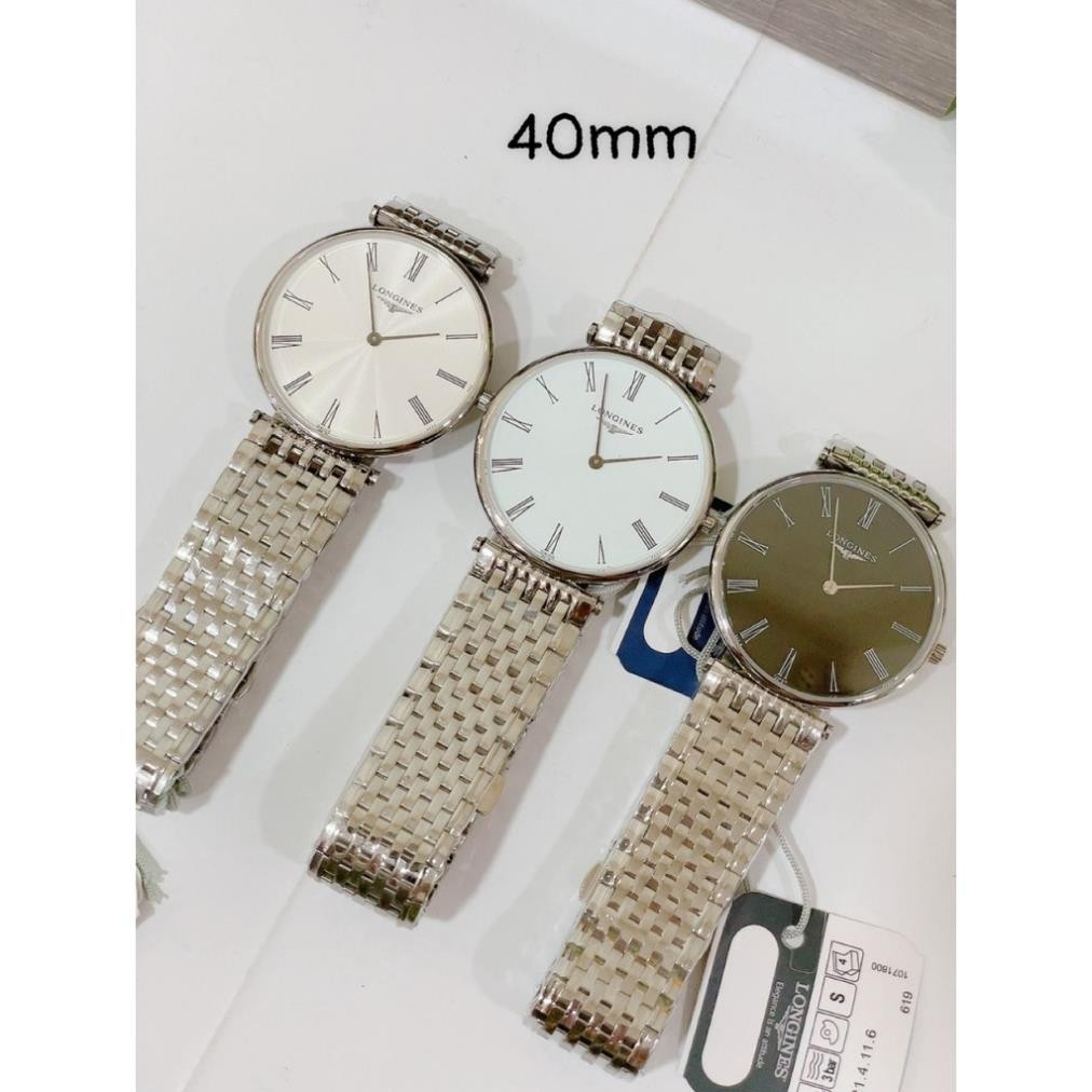fullbox hãng - Đồng hồ nam Longines 40mm máy pin nhật bản, dây thép không gỉ. Tổng kho