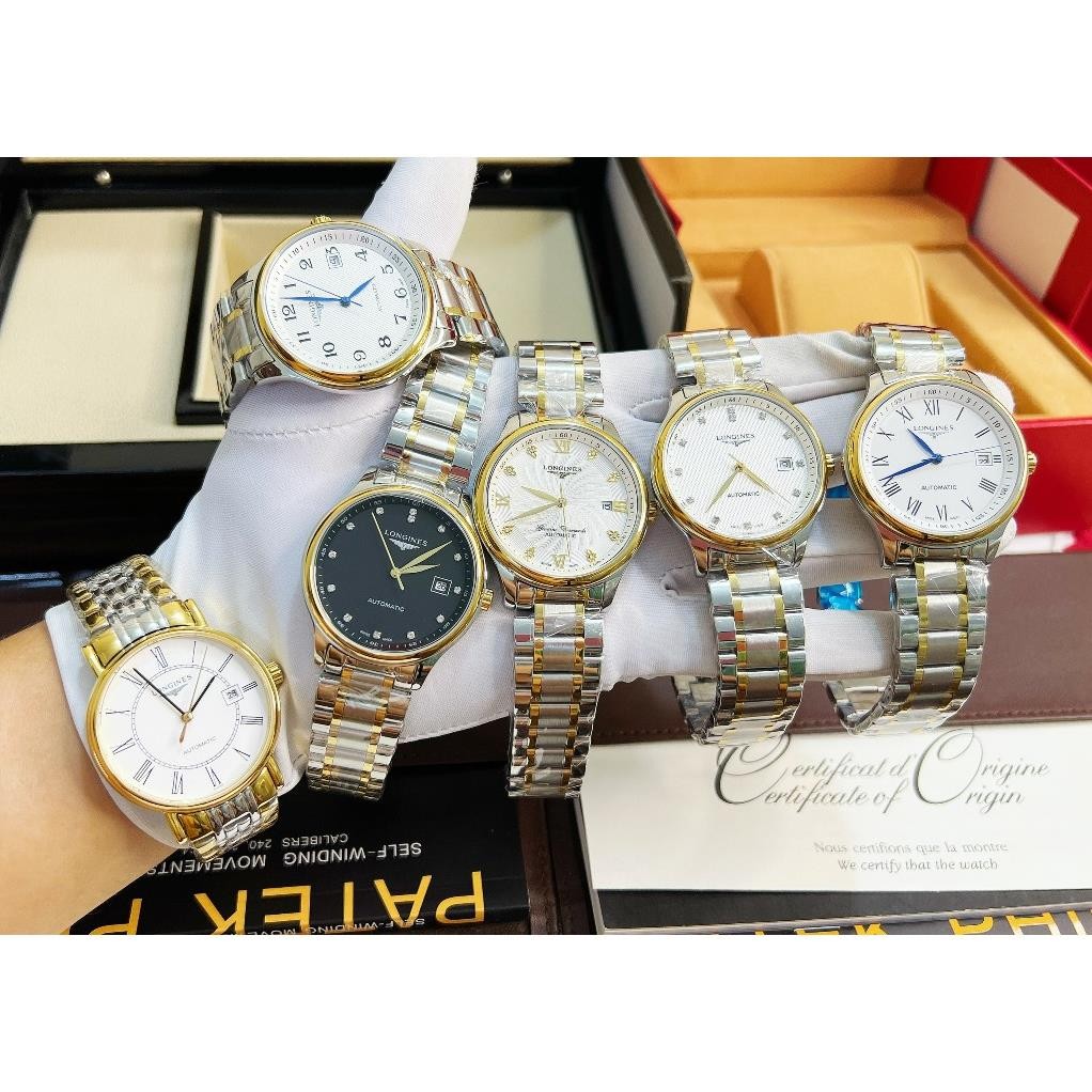 fullbox hãng - đồng hồ nam Longines 40mm máy cơ nhật, dây thép không gỉ