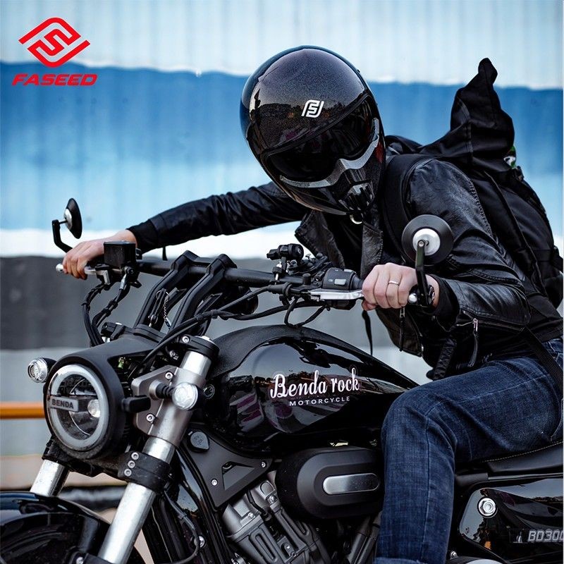 FASEED Mũ bảo hiểm combo carbon sợi xe máy, mũ bảo hiểm đầy đủ bằng sợi thủy tinh cho người lái cà p