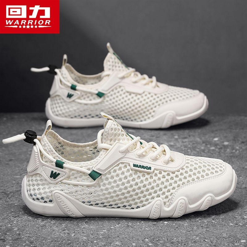 Giày nam chính hãng Warrior2025Giày lưới mùa hè mới, dép thoáng khí nhanh khô, giày lưới rỗng, giày 