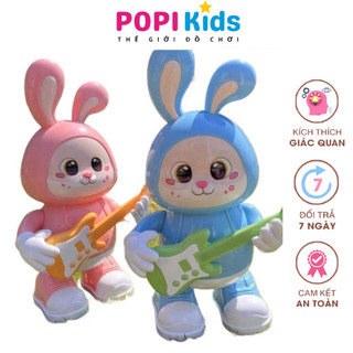 Đồ Chơi Thỏ Nhạc Hát Nhún Nhảy – Thỏ Con Đánh Đàn Guitar Với Đèn Di Chuyển Tự Động Vui Nhộn