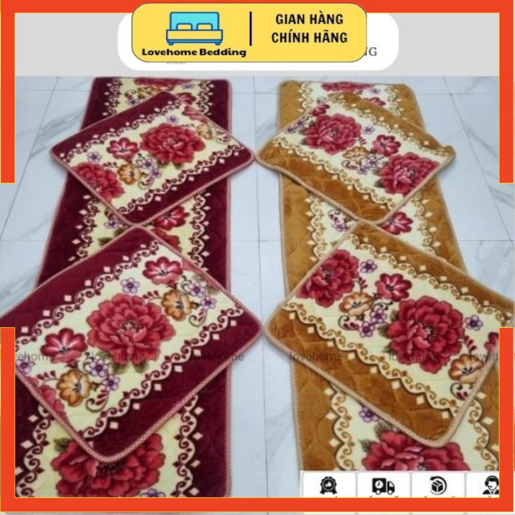 Thảm trải ghế gỗ gồm 1m65, 1 tấm to và 2 tấm nhỏ 55cm+55cm - QUÀNG CHÂU CAO CẤP
