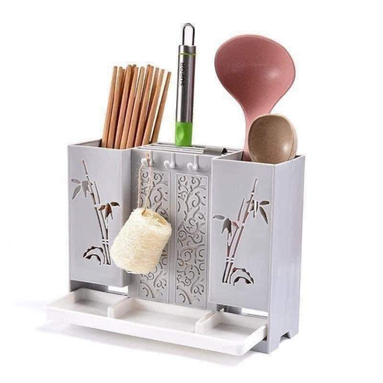 GIỎ ĐỰNG ĐŨA THÌA DAO KÉO HÌNH TRE CAO CẤP giadungtienich5k