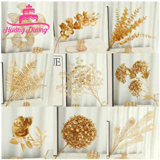 Hoa - Hoa Lan, Tú Cầu Lá Táo, Dương Sỉ, Cọ, Rẻ Quạt Mạ Vàng Đồng Trang Trí Tháp Tài Lộc Decor Trang Trí Nhà Ngày Lễ Tết