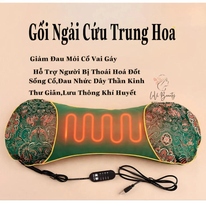 Gối Ngải Cứu Cắm Điện Giảm Đau Vai Gáy Cổ Gối Kê Cổ Thảo Dược Hương Thơm Thảo Mộc Cho Người Thân giadungtienich5k