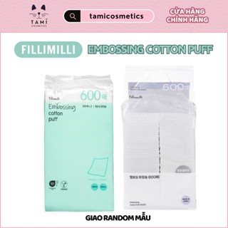  Bông Tẩy Trang Fillimilli Embossing Cotton Puff thuần chay 600 miếng 