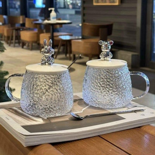 CỐC NƯỚC THỦY TINH KÈM THÌA CHỊU NHIỆT CAO CẤP TIỆN DỤNG giadungtienich5k