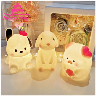  Phụ Kiện Bánh Kem  FREESHIP❤️  Đèn Ngủ Trang Trí Hình Con Thỏ Có Led Dễ Thương 