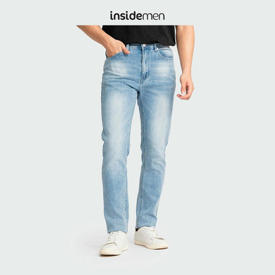 Quần jeans slim fit INSIDEMEN mẫu mới 2024 phong cách trẻ trung, năng động IJN0400Z