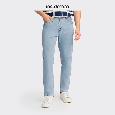 Quần bò nam INSIDEMEN dáng cropped năng động, trẻ trung, phong cách IJN0430Z