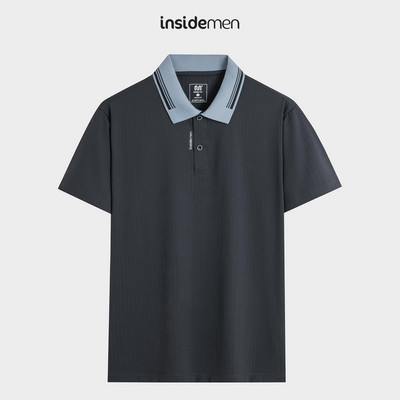 Áo Polo Nam Tay Ngắn Regular Fit INSIDEMEN Thoáng Khí Co Giãn IPS225AS0